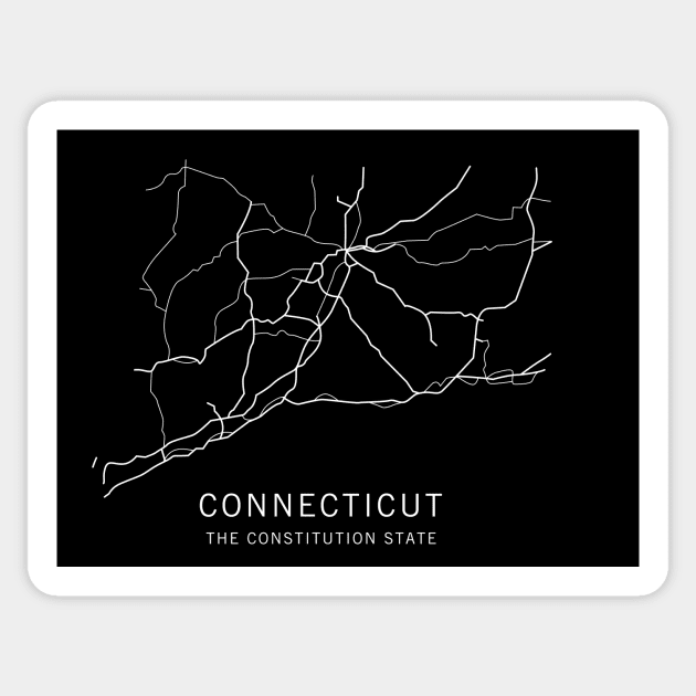 Connecticut State Road Map Sticker by ClarkStreetPress